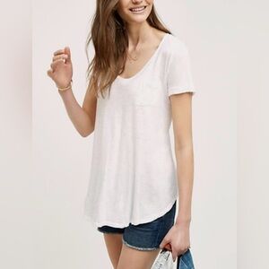 Anthropologie T.La‎ White Lace-Up Swing Tee